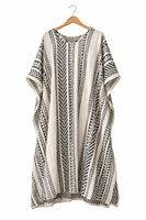Robe Kaftan Bohème en Coton Jacquard pour Femme, Coupe Ample à Manches Chauve-Souris, Tunique de Plage – Fabricant