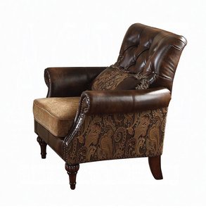 ชุดเฟอร์นิเจอร์ห้องนั่งเล่น Dreena ชุดโซฟาไม้มะฮอกกานีแท้ ดีไซน์สไตล์มิดเซ็นจูรี่ เป็นมิตรกับสิ่งแวดล้อม ทนทาน หุ้มด้วยหนังและผ้า - Product Image 4