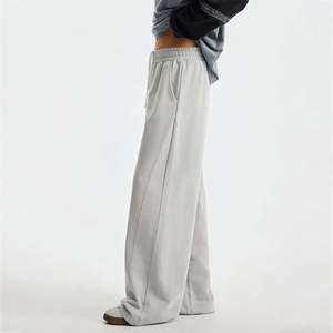 Pantalones Casuales de Algodón 100% OEM, Pantalones Deportivos con Parches, Pantalones Deportivos de Felpa Francesa, Pantalones Anchos y Holgados - Product Image 1