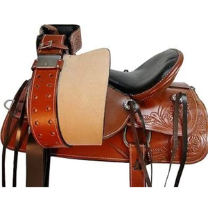 Selle de cheval en cuir de qualité supérieure pour le western |   Selle d'équitation artisanale confortable et durable avec étriers - Product Image 1