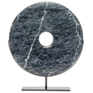 Superior Quality Round Shape Grey Marble And High Grade Silver Plated Metal Base Stand Sculpture <b>Table</b> <b>Decoration</b> - Product Image 1