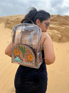 Recién llegado, mochilas transparentes de PVC de cuero con herramientas manuales reales, mochilas transparentes de cuero con estilo, bolsas de estadio de estilo occidental - Product Image 2