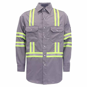 Pantalon de travail haute visibilité pour homme, manches longues, gris, rayures jaunes, haute qualité, certifié Oeko-Tex, résistant à l'abrasion - Product Image 1