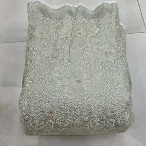 SQ embroidery fabric sequin fabric embroidered kaftan fabric embroidery abaya fabric lace fabric boutique fashion wholesale bulk - Product Image 2
