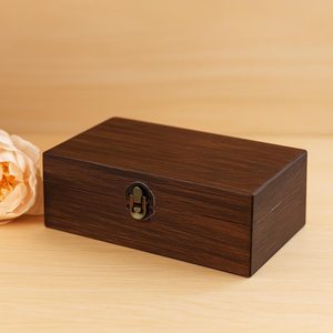 Rustic Farmhouse Style Wooden Storage <b>Box</b> with Metal <b>Lock</b> for Kitchen Pantry and Home Storage - Product Image 3
