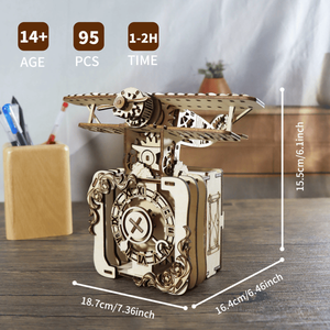 MUSIC PARK Puzzle 3D in Legno, Kit Modello Fai-da-Te Aereo Punk, Carillon 'You Are My Sunshine' per Regali di Compleanno e Festività - Product Image 5