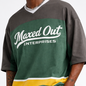 Camiseta de Fútbol Americano Oversize para Hombre, Mezcla de Algodón, Estilo Urbano con Bloques de Color, Estampado Gráfico, Personalizada, OEM, Marca Privada, Venta al por Mayor, Hecho en EE. UU. - Product Image 3