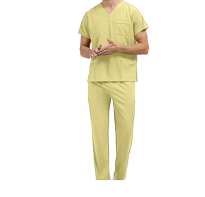 Conjunto de Uniforme Médico Amarillo para Mujer, Algodón y Poliéster, Tejido, con Función de Detección de Agujas, Marca Personalizada, Producto Más Vendido - Product Image 3