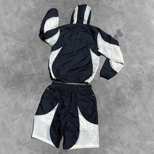 Two Piece Summer Hip Hop Woven Windbreaker Short Sets Waterproof Embroidered Breathable Pullover Hoodie Custom Men's <b>Light</b> - Product Image 2