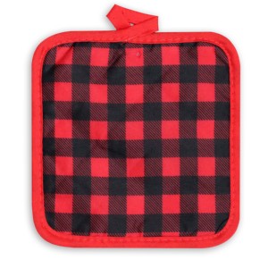 Porte-casserole de Noël 100% coton pur, résistant au four, motif à carreaux, pour la maison. - Product Image 3