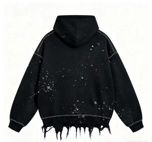 Hoodie unisexe tendance, imprimé sérigraphié, effet vieilli, 100% coton, nouvelle tendance, Equality Premium. - Product Image 2