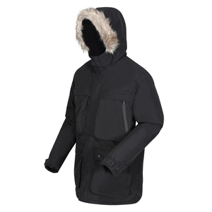Wholesale Men's Waterproof Winter <b>Windbreaker</b> Jacket Outdoor Fur Hooded Parka Thermal Heavy Duty Windproof <b>Black</b> Cargo Parkas - Product Image 2