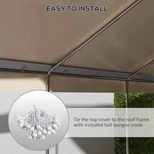 "2 Car <b>Canopy</b> Replacement 10x20ft Beige PVC Carport <b>Roof</b> UV Resistant for 84C 378V00 & 84C 206 Series" - Product Image 5