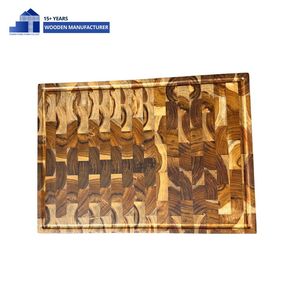 Planche à découper en bois de teck à grain transversal, ensemble de blocs, fabricant d'ustensiles de cuisine en bois sur mesure, produits tendance 2026 - Product Image 4