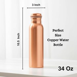 Copper Water <b>Bottle</b> 34oz - Handcrafted Ayurvedic 100% Pure Copper Water <b>Bottle</b> for <b>Drinking</b> Eco Friendly with Premium Quality - Product Image 3