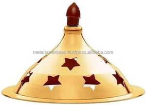Lámpara de aceite de latón con forma de estrella de manzana, estilo Akhand, esencial para la Puja hindú tradicional india. - Product Image 4