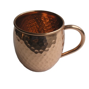 Tasse de Cocktail martelée, intérieur et extérieur, en cuivre, pour bar, boisson froide, Mule de moscou avec poignée - Product Image 1