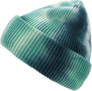 Gorros de punto con etiqueta tejida personalizada, nuevo diseño, color degradado, estilo tie-dye, impresión digital, gorros con imagen para empleados, en grandes lotes. - Product Image 2