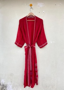 Robe Kimono Soie Rouge Kimono Soie Vintage Kimono Fait Main Nouvelle Collection Robes - Product Image 6