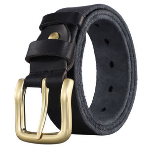 Ceinture en cuir pleine fleur classique pour homme, en cuir de vachette, avec boucle ardillon en alliage, durable et légère, pour jeans, vente en gros d'usine - Product Image 5