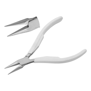 Pince à bec de 120 mm en acier inoxydable, à mâchoires lisses, poignée en plastique, pour la fabrication de bijoux DIY, le sertissage et les circlips - Product Image 1