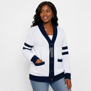 HMR Sorority Sisterhood Autumn Winter <b>Short</b> High Waist Solid Color Sweater <b>Women</b> Single-breasted Knit <b>Cardigan</b> - Product Image 1