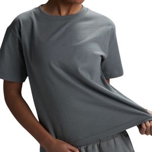 Camiseta Oversize de Algodón para Mujer con Hombros Caídos, Manga Corta, Cuello Redondo, Estilo Casual Básico, Fabricante OEM ODM, Venta al por Mayor - Product Image 1