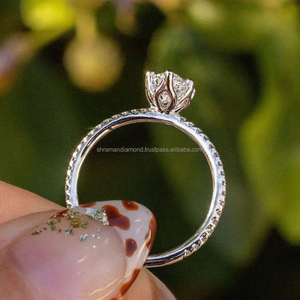 Anillo de compromiso con diamante de corte marquesa, oro amarillo de 14K, anillo de boda con diamante VVS, anillo de boda con diamante cultivado en laboratorio para mujer - Product Image 6