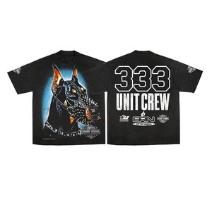 เสื้อยืดพิมพ์ลายดิจิตอลแบบหนาพิเศษ พร้อมโลโก้แบรนด์แบบกำหนดเอง สไตล์วินเทจ ขาดๆ แบบดิสเทรส ทรงโอเวอร์ไซส์ ไหล่ตก - Product Image 2