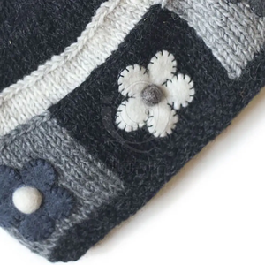 Bonnet en tricot jacquard avec lettres et strass pour homme et femme, en laine crochetée, chaud et confortable pour l'hiver et le ski - Product Image 4