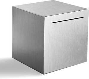 Stainless Steel Square Portable Money <b>Box</b> with <b>Combination</b> <b>Lock</b> for Home Use High Quality Secure Coin Storage & Organizer - Product Image 1