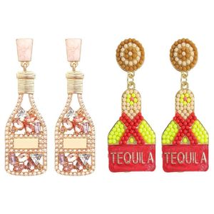 Elegantes pendientes colgantes hechos a mano con cuentas, ligeros, ideales para fiestas, al mejor precio. - Product Image 2