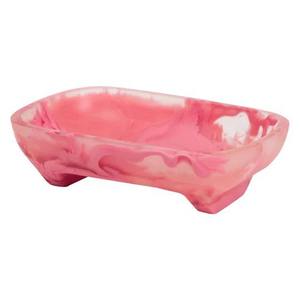 Porte-savon en résine artistique, forme irrégulière, couleur rose et blanc, peint à la main pour la décoration de la maison, porte-savon - Product Image 1