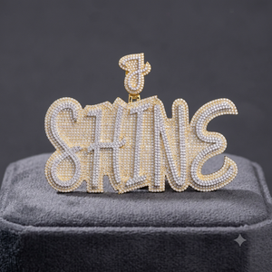 Pendentif en argent 925 avec moissanite taille brillant, plaqué rhodium, collier personnalisé avec initiale ou nom, style bling hip-hop unisexe - Product Image 6
