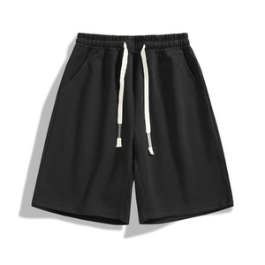 Men's White Cotton Bermuda Shorts Solid Color Drawstring Waist Casual Style with Pockets Breathable Knitted Fabric - Product Image 2