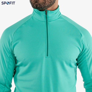 Custom Men's Quarter <b>Zip</b> Pullover 100% Polyester Fleece Sweatshirt Long Sleeve Stand Collar Casual Wholesale Manufacturer - Product Image 4