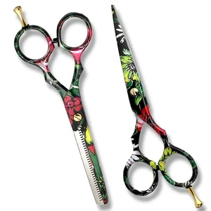 Tijeras de Peluquería Profesionales de Acero Inoxidable 4Cr13, Punta Afilada, para Diestros, Mango Largo de Plástico, 28 Dientes, Tipo S - Product Image 1