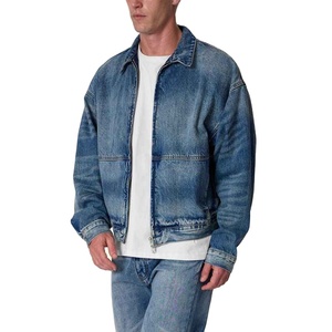 Men Women Button <b>Denim</b> <b>Jacket</b> Lapel Collar Classic Fit Distressed Acid Wash Fashion Wholesale New Arrival - Product Image 1