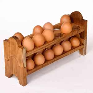 Wooden <b>Egg</b> Holder Tray 6 Slot <b>Egg</b> <b>Storage</b> Rack Kitchen Organizer Solid Wood <b>Egg</b> Display Stand Durable Countertop Holder - Product Image 6