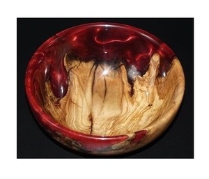 Bol artisanal en résine époxy et bois d'acacia avec une fusion unique, sans BPA et écologique, pour la décoration et le service - Product Image 4
