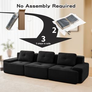 Divano Sezionale Moderno Modulare in Tessuto Corduroy 117, Oversize a 3 Posti con Seduta Profonda e Bordatura Perla per Soggiorno - Product Image 4