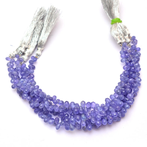 AAA+ Tanzanite 6x4mm-7x5mm Faceted Teardrop Briolette Beads Natural Tanzanite Semiprecious Gemstone Loose Drop Beads For Jewelry - Product Image 1