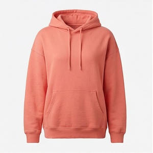 Sudadera con Capucha Oversize de Manga Larga para Mujer, Estilo Casual, Color Liso, Estampado, Lavado Ácido, Algodón y Felpa - Product Image 1