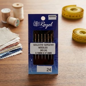 ND0064 Tapestry Needles | Royal Gold Eye Tapestry Needles Size 24 0.76mm x 37mm Hand <b>Sewing</b> Needle <b>Set</b> - Product Image 4