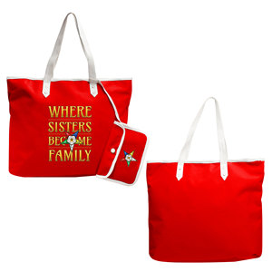 OES Where Sisters Become Family Order Of The Eastern Star Tapestry Bulk Masonic Eastern Star Red Tote Bags - Product Image 1