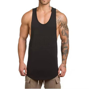 เสื้อกล้ามออกกำลังกายผู้ชายสำหรับฤดูร้อน ผลิตตามแบบ OEM ปรับแต่งได้ ผ้าริบยืดหยุ่น แห้งเร็ว ระบายอากาศดี ป้องกันไฟฟ้าสถิต เป็นมิตรกับสิ่งแวดล้อม ผลิตจากผ้าสแปนเด็กซ์/โพลีเอสเตอร์ - Product Image 4