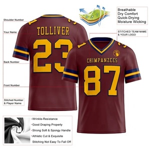 Nouveautés 2025 – Maillots de football américain unisexes respirants à manches courtes imprimés, prix abordable, pour adultes (toutes équipes) - Product Image 2