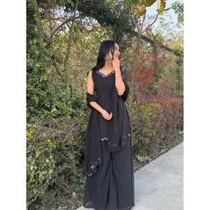 Conjunto de Top, Pantalón y Dupatta con Bordado de Espejo Real para Fiestas y Eventos de Club - Product Image 6