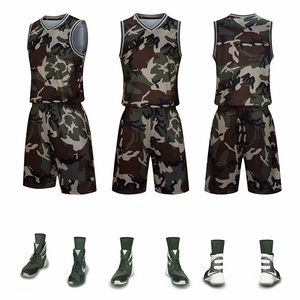 Ensemble de maillots de basket personnalisés imprimés par transfert thermique, sans manches, col en V, séchage rapide, 100 % polyester, unisexe, pour adultes - Product Image 1