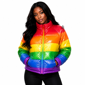 Manteau d'hiver matelassé imperméable pour femme, style Regalia Maçonnique, avec fermeture éclair - Product Image 1